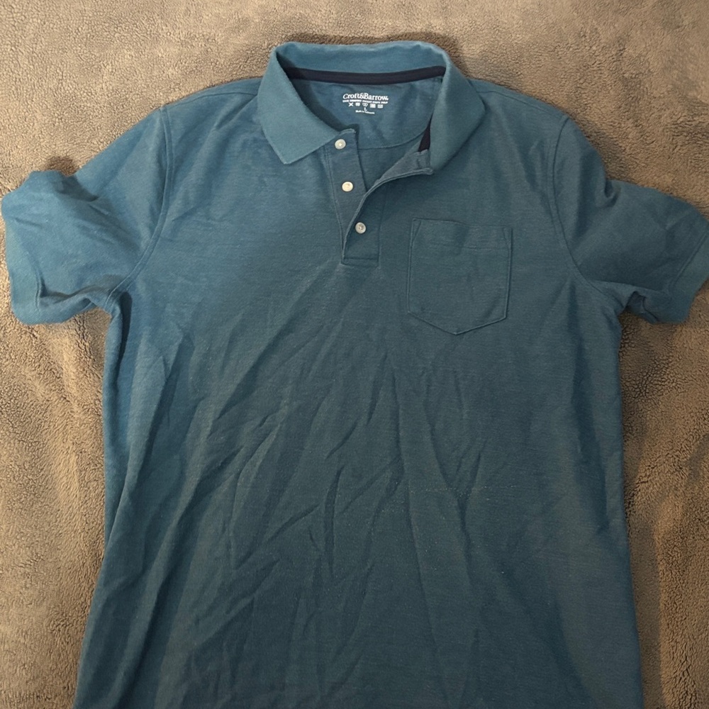 Men’s Large Croft&Barrow Blue Polo